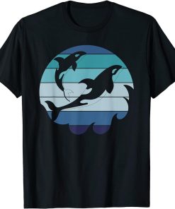 Killer Whale Ocean Animal Aquarist Gift Diving Retro Orca T-Shirt