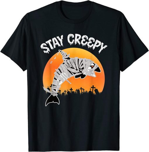 Stay Creepy - Scary Halloween Mummy Orca Full Moon T-Shirt