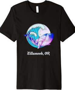 Tillamook OR Japanese Paint Geometric Orca Killer Whale Premium T-Shirt