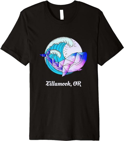 Tillamook OR Japanese Paint Geometric Orca Killer Whale Premium T-Shirt