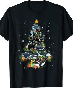 Funny Orcas Christmas Tree Loves Orcas Xmas T-Shirt