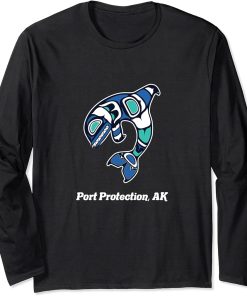 Port Protection AK Native American Tribal Orca Killer Whale Long Sleeve T-Shirt